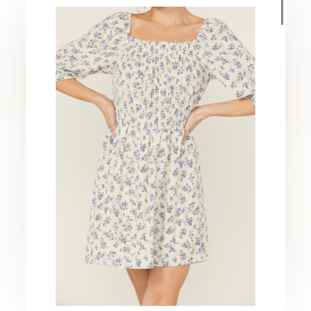 Wild Moss Floral Mini Dress | Size: Small | Worn Once